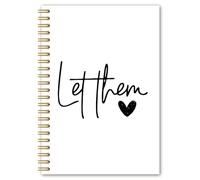 BEHIFL Let Them Inspirational Spiral Notebook, Mental Health Journal for Women, Mental Health Self Love Gifts Notebook, Motivational Positive Affirmation Journal, 5.5x8.3 Inches