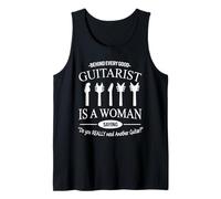 Behind Every Good Guitarist is A Woman Funny Músico Cita Camiseta sin Mangas