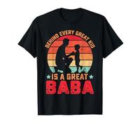 Behind Every Great Kid Is A Great Baba - Papá árabe de Estilo Retro Camiseta