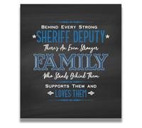 Behind Every Strong Sheriff - Police Officer Support Gift Poster - Law Enforcement Wall Decor(Unframed,12x18inch(30x45cm))
