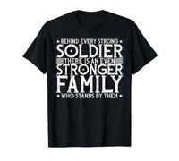 Behind Every Strong Soldier, There is an Even Stronger Camiseta gráfica económica, Hombre, Negro, S