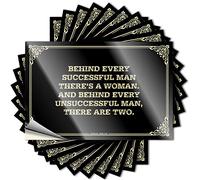 Behind Every Successful Man,There's A Woman.and Behind Every Unsuccessful Mini calcomanía | Decoración retro para el hogar, vaso de vinilo impermeable, calcomanía extraíble Boss (6 x 9 cm)