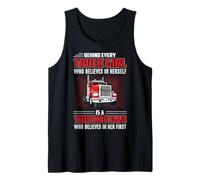 Behind Every Truck Girl Is A Trucker Dad Funny Trucking Camiseta sin Mangas