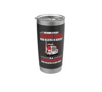 Behind Every Truck Girl Is A Trucker Dad Funny Trucking Vaso térmico de acero inoxidable de doble pared