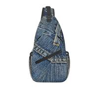 Behind Pants I Love Bluejeans - Mochila bandolera de mezclilla para senderismo, bolsa de pecho para hombre, mochila cruzada para hombre