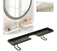 Behind The Faucet Sink Organizer,Over Sink Faucet Storage Rack,Sink No-Drill Bathroom Organizer Shelf,Space-Saving Bathroom Sinks Shelf Over Faucet For Bathrooms Kitchen (Black, 50, Centímetros)
