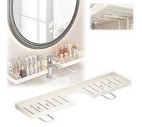 Behind The Faucet Sink Organizer,Over Sink Faucet Storage Rack,Sink No-Drill Bathroom Organizer Shelf,Space-Saving Bathroom Sinks Shelf Over Faucet For Bathrooms Kitchen (White, 50, Centímetros)