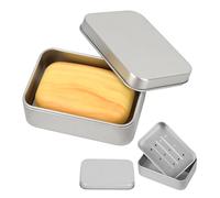 Behiruch 2 Pieza Jabonera Baño de Aluminio, Jabonera de Viaje con Rejilla de Goteo Extraíble, Jaboneras para Pastillas de Jabon Portátil Impermeable, para Viajar, Casa