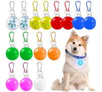 Behogan 15 colgantes luminosos para perros, 3 modos de parpadeo, luz intermitente para perros, luz intermitente de seguridad con clip, colgante de luz LED para mascotas, collar luminoso, luz de