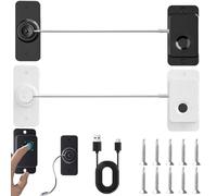 Behogan 2 unidades de cerradura para frigorífico con huellas dactilares, seguro para armarios para bebés, seguro para niños sin taladrar, carga USB, 20 juegos de huellas dactilares, adecuado para