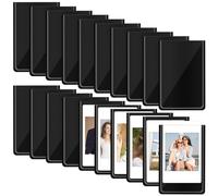 Behogan 20 piezas Mini imanes marcos de fotos: 5,5 x 8,4 cm Marco de fotos magnético, colorido juego de marcos de fotos, pegatinas para nevera, imanes de nevera, bolsas de fotos para fotos postales