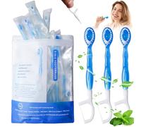 Behogan 26 unidades de cepillo de dientes de viaje: mini cepillo de dientes y hilo dental y palillo de dientes, 5 en 1 mini cepillos de dientes con pasta de dientes, cepillos de dientes desechables