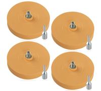 Behogan 3,5 pulgadas 4 unidades de goma de borrar con adaptador: goma de borrar, disco de borrar, pegatinas para coche, borrador de papel de aluminio, para taladro, quitar láminas