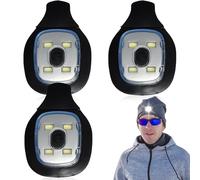 Behogan 3 luces LED de repuesto para gorro iluminado, luces de repuesto para gorro con luz, lámpara recargable USB, lámpara impermeable adecuada para gorro, diadema con luz, luces LED