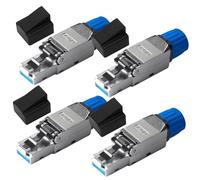 Behogan 4 conectores RJ45 sin herramientas, conector LAN Cat 7 sin herramientas, conector de red CAT 7, conector RJ45, sin herramientas, apantallado, 10 Gbps, 600 MHz, conector de red para cables