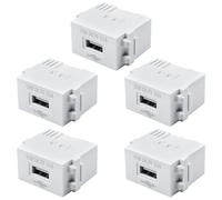 Behogan 5 unidades de módulo de alimentación USB: enchufe de 220 V a transformador de 5 V, enchufe de carga USB de 2,1 A, adaptador de conmutación para smartphones y dispositivos USB