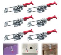 Behogan 6 unidades de cierre de metal de palanca de rodilla, cierre a presión ajustable, palanca de cierre de cajón, cierres ajustables para armarios, puertas, cajones