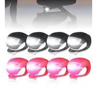 Behogan 8 unidades de luz para cochecito de bebé, 3 funciones de iluminación, impermeable, luz LED para cochecito de bebé, luz LED con luz LED brillante, luces de silicona LED para cochecito, luz para