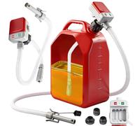 Behogan Bomba de transferencia de combustible con sensor de parada automática, bomba de transferencia eléctrica con 3 tamaños de adaptador, bomba eléctrica de gasolina con manguera de 1,34 m, bomba de