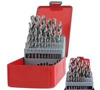 Behogan Broca helicoidal HSS: juego de 25 brocas de precisión, 25 unidades, herramienta autocentradora para trabajar metales (1-13 mm, blanco)