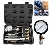 Behogan Comprobador de compresión, medidor de compresión de gasolina, medidor de compresión, medidor de compresión con 4 adaptadores, 0-20 bar/0-300 psi, medidor de presión, M10 M12 M14 M18 para