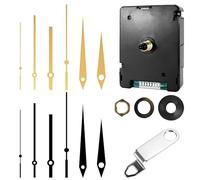 Behogan DCF - Juego de reloj de pared con 4 pares de manecillas, movimiento silencioso, movimiento de cuarzo preciso, movimiento para reloj de pared silencioso, color negro, para proyectos de relojes