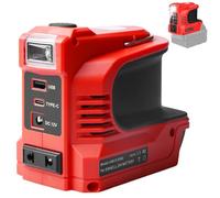 Behogan Inversor de batería de 220 W para batería Einhell de 18 V, CC 18 V a CA 220 V, adaptador de corriente portátil con conector USB tipo C CC 12 V y lámpara LED