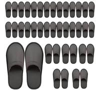Behogan Juego de 20 pares de zapatillas de rizo para hotel, color gris, zapatillas de invitados de 4 mm cerradas, zapatillas desechables, pantuflas de baño, zapatillas de baño, zapatillas de rizo