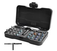 Behogan Juego de 24 destornilladores de trinquete, destornillador magnético de acero S2, destornillador multi-bit versátil, juego de destornilladores de alta calidad, para bricolaje, color gris