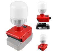 Behogan Lámpara con batería para Einhell 18 V, batería: 12 W, lámpara de trabajo con bombillas E27, foco LED ajustable de 150 a 1300 lm, foco LED de trabajo para camping, emergencia, lámpara de obras
