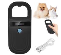 Behogan Lector de microchip para mascotas, lector de chips para animales, lector de chips de animales RFID portátil, escáner de identificación de mascotas, almacenamiento de datos, lector de microchip