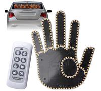 Behogan Luz de dedo del coche, luz de dedo del coche y señales de mano, luz de pulgar hacia abajo, luz LED de gesto de mano con mando a distancia, señal de ventana trasera de coche ED