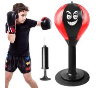 Behogan Mesa de punchingball: pelota de perforación de oficina, mini saco de boxeo con ventosa y bomba de aire, bolsa de estraza Funpunch, juego de bolas de punch, saco de boxeo de mesa, mini pelota