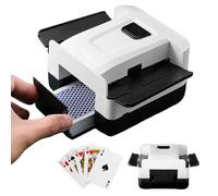 Behogan Mezcladora de cartas eléctrica, automática para 1 - 2 cubiertas, mezclador eléctrico de tarjetas con 2000 mAh recargable, coche compatible con póquer, UNO, máx. 9,8 x 6,5 cm