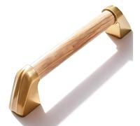 Behogan Pasamanos de madera para baño: 30 cm asideros para personas mayores, mango de ducha de acero inoxidable 304, mango de ducha para aseo, baño, cocina, escaleras