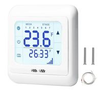 Behogan Termostato digital: termostato programable para calefacción por suelo radiante, termostato inteligente para calefacción por suelo radiante con sonda, regulador de temperatura ambiente para