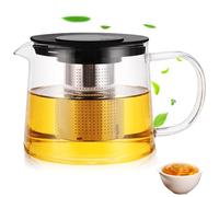 Behogan: Tetera de cristal con colador, 1,5 L, Vidrio de borosilicato, Transparente