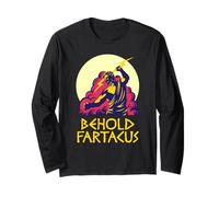 Behold Fartacus Camisa Fart Joke Greek Gods Spartan Funny Tee Manga Larga