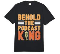 Behold The Podcast King Podcast Host Micrófono Podcasting Comfort Colors Adult Heavyweight T-Shirt