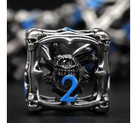 Beholder - Juego de dados DND, dados de metal de monstruo de ojos, ZHOORQI 7 piezas por juego de dados poliédricos para dados de mazmorras y dragones, dados RPG, dados de regalo D&D (ojo azul)