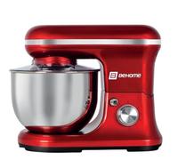 BEHOME Batidora Amasadora Profesional 5L 1200W, 6 Niveles diferentes, Función Pulso, Bol en Acero Inoxidable, 3 Accesorios para amasar y mezclar, Roja
