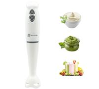 BEHOME Batidora de Mano, 250 W Acero Inoxidable y 2 Velocidades Variables, Varilla Mezcladora para Sopa, Batidos, Salsa, Puré (Blanca)