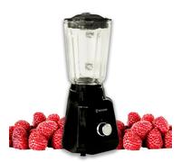 BEHOME Batidora Eléctrica de Vaso 400W, capacidad de 1,5L, Vaso de Vidrio Cuchillas de Acero Inoxidable, 2 Velocidades Regulables y función Power, para Batidos, Smoothies, Shacker, Salsas, Luz LED