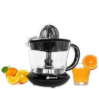 BEHOME Exprimidor Eléctrico de Naranjas capacidad 700 ml negro de plástico | Movimiento bidireccional 2 Conos para Rápida Extracción de Zumo | Exprimidor Pequeño, Filtro en Acero Inoxidable
