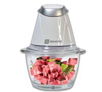 BEHOME Picadora de Carne 1L doble hoja Acero Inoxidable | Picadora Electrica 300W para Carne, Queso, Verduras, Salsas