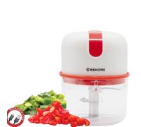 BEHOME Picadora Eléctrica Recargable USB, Mini Picador Electrico de Alimentos pequeño con Cable Capacidad 250 ml, Cuchillas Acero Inoxidable, para Frutas, Carne, Vegetal, Ajo