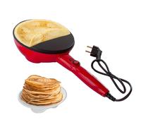 BEHOME Crepera Eléctrica con Mango 800W | Sarten Crepera con mango Antiadherente, Pies Antideslizantes y Placa Crepera, Diámetro 20 cm para dulce y salado