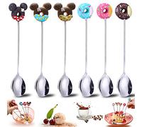 behone 6 piezas Cucharillas De Café Acero Inoxidable Cuchara para Postres Cucharas de Té Inoxidable Cucharas para Agitar Adecuado para Frutas, Pasteles, Bebidas Calientes de Café, Helados, etc.