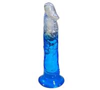 BeHorny Consolador realista del pene de la base de la succión, color azul, correa en el arnés compatible