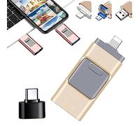 behound 4 In 1 High Speed USB Multi Drive Flash Drive, Photo Stick Omni 256gb for iPhone and Computer, 4 In 1 High Speed Multi Drive Flash Drive (128GB,Gold)